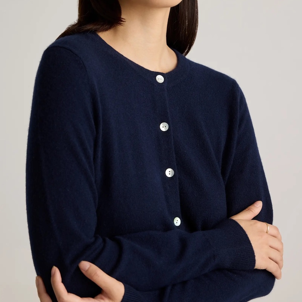 Quince Midnight Blue Cashmere Cardigan